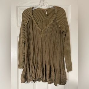 Free People Sweater in army green size small.
